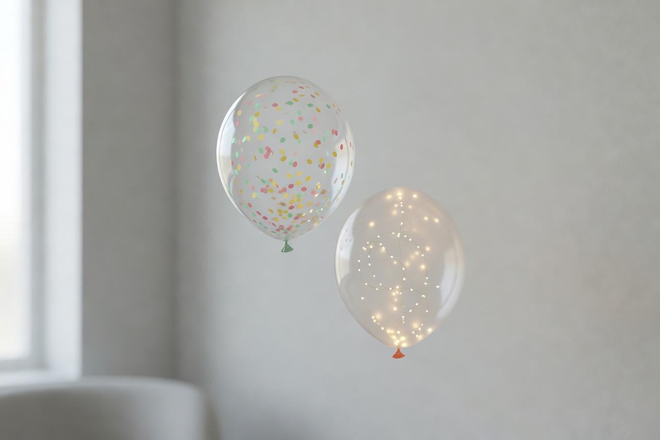 Balony przezroczyste z konfetti czy lampkami: co wybrać