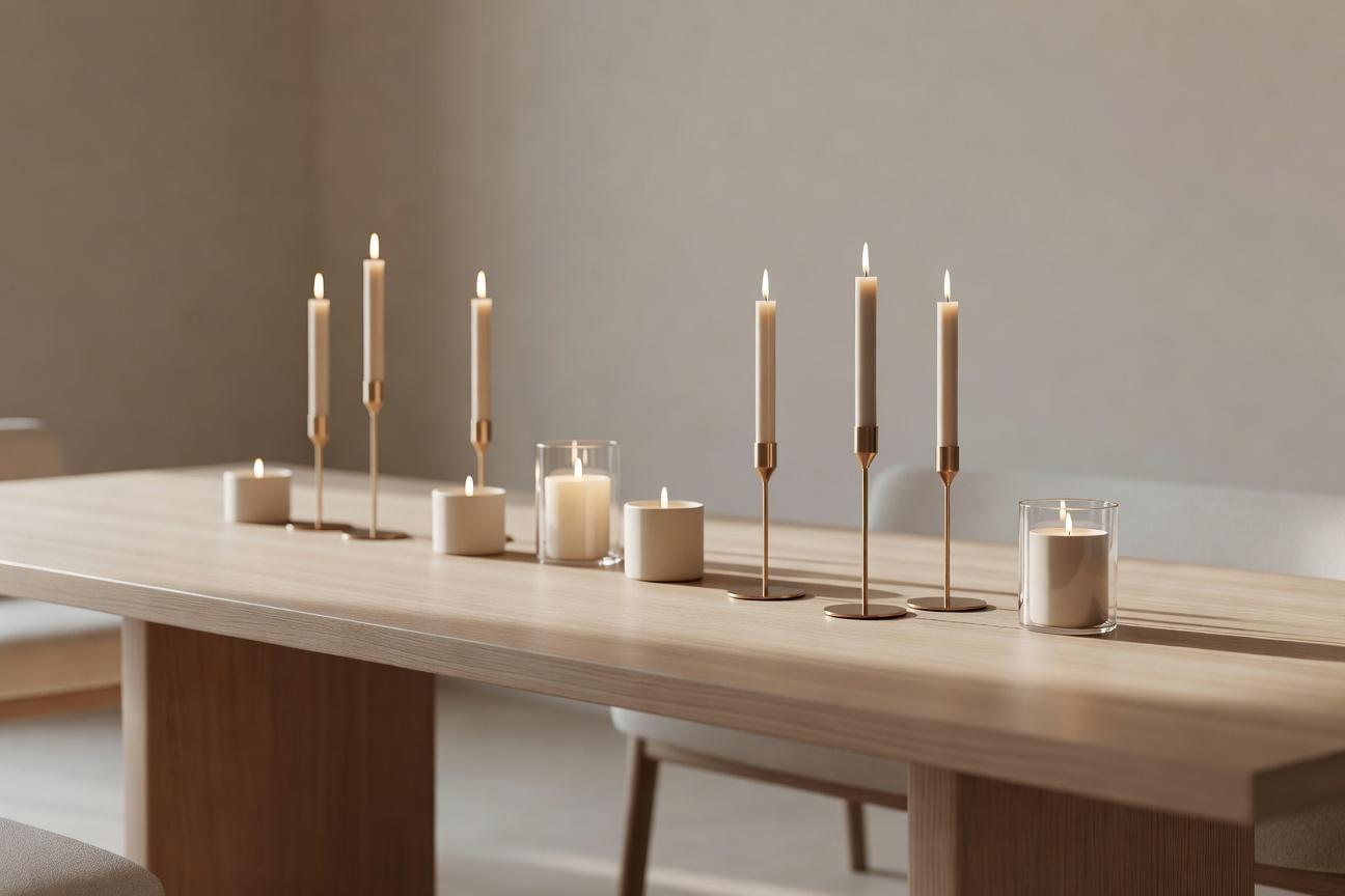 Dekoracje stołu świecami bez kwiatów: inspiracje minimalistyczne